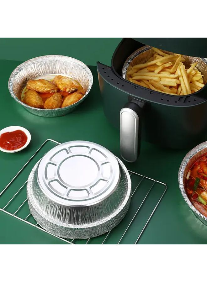 7 Inch Tin Foil Tray 50 Pieces Disposable Non Stick Baking Pan Oven Safe Air Fryer BBQ - Image 2